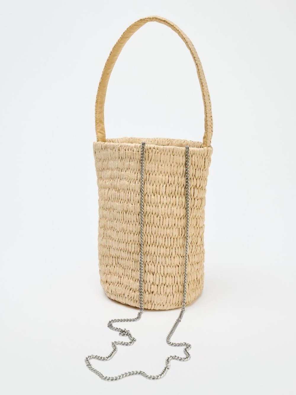 Zara Woven Straw Bucket Bag with Floral Embroidery - Picture 2 of 5